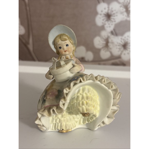 Lefton Dresses & Skirts - Lefton "Bloomer Girl" porcelain figurine, model KW2322, ruffled skirt design.